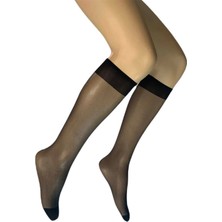 Parlak Dizaltı Kadın Çorap 15 Denye Siyah 500