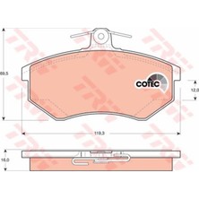 Fren Balatası Ön FDB774 357698151A Vw Golf3-Classic-Passat-Caddy 91- Bm Trw Trw GDB1048