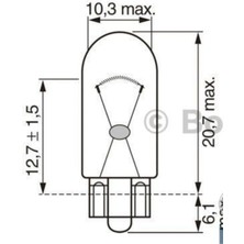 Bosch 1987302821 1987302205 Ampul Eco 12V W16W Stop Dipsiz W2.1x9.5d Osramh 921 ( 10 Adet )