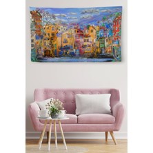 Marsilyan Marsilyan- Duvar Örtüsü Hollanda Evleri Yağlıboya Görünümlü Kaliteli Kanvas Duvar HALISI-4005