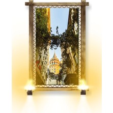 Marsilyan Marsilyan- Rustik Işıklı Galata Kulesi Kanvas Rustik Tablo B