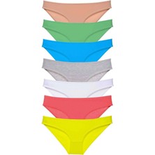 7 Adet Süper Eko Set Likralı Kadın Slip Külot Çok Renkli