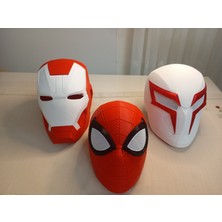 STARLAB3DSTUDIOS Ironman-Spiderman 3'lü Set Maske