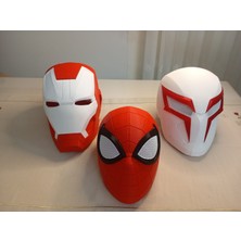 STARLAB3DSTUDIOS Ironman-Spiderman 3'lü Set Maske