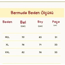 Kadın Desenli Geniş Paça Diz Altı Ottoman Kumaş Bermuda Alt