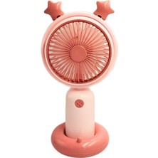 Inovaxis Mini El Fanı Taşınabilir Serinletici Işıklı Şarjlı Vantilatör 2 Kademeli Hız Ayarı