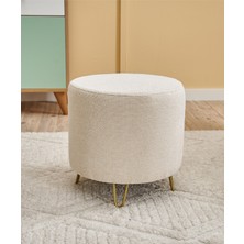 Favora Asmara Metal Ayaklı Puf - Krem