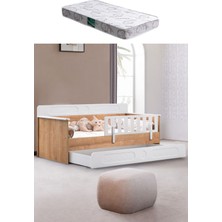 Yavrulu Karyola, Flora Yavrulu Montessori Karyola - Ceviz + 1 Adet Comfort Yatak