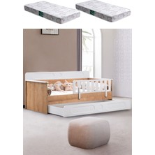 Yavrulu Karyola, Flora Yavrulu Montessori Karyola - Ceviz + 2 Adet Comfort Yatak