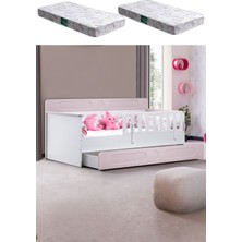 Yavrulu Karyola, Flora Yavrulu Montessori Karyola - Pembe + 2 Adet Comfort Yatak