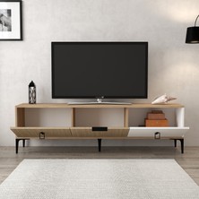 3802 Neva Tv Ünitesi 180 cm Kapaklı Yunus - Beyaz - Sepet