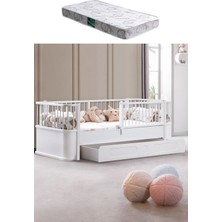 Yavrulu Karyola, Antalya Montessori Yavrulu Yatak - Beyaz + 1 Adet Comfort Yatak