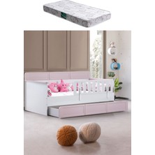 Yavrulu Karyola, Mira Yavrulu Montessori Karyola - Pembe + 1 Adet Comfort Yatak