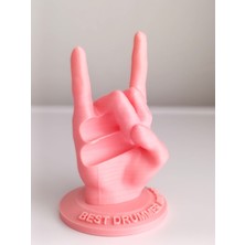 El Işareti Yapan (Rock N Roll) Baterist Baget Tutucu (Toz Pembe)