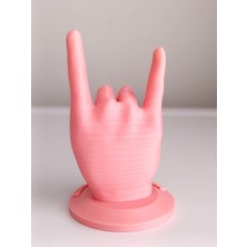 El Işareti Yapan (Rock N Roll) Baterist Baget Tutucu (Toz Pembe)