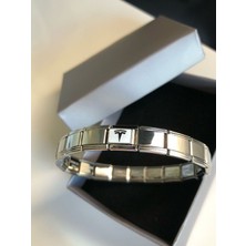 Erkek Kadın Çelik Bileklik - Tesla Logo Model Italy Nomi Charm • Sevgiliye • Eşe • Babaya