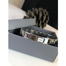 Erkek Kadın Çelik Bileklik - Audi Logo Model Italy Charm Nomi • Sevgiliye • Eşe • Babaya