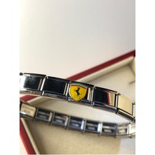 Erkek Kadın Çelik Bileklik - Ferrari Logo Model Italy Nomi Charm • Sevgiliye • Eşe • Babaya