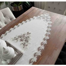 Zeynoceyiz 5 Parça Lüx Gardenya Keten Salon Takımı (Kutulu)