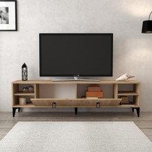 3807 Deren Tv Ünitesi 180 cm 2 Kapaklı Raflı Sepet