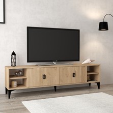 3807 Deren Tv Ünitesi 180 cm 2 Kapaklı Raflı Sepet