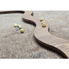 Myra Dresuar Aynası - Ahşap Gold Koridor Aynası -Asimetrik Ayna