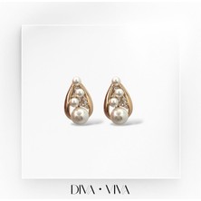Divaviva - Vıp Incili Damla Model Kadın - Pearlora Küpe