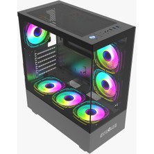 Strong Melkor Siyah 6x 120MM Argb Atx Gaming Bilgisayar Kasası Powersız