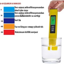 Tds Metre Termometreli Su Kalite Ölçüm Cihazı+Pil+Kılıf