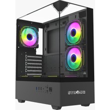 Strong Diamond Siyah 6X120MM Argb Atx Gaming Bilgisayar Kasası Powersız
