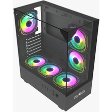 Strong Diamond Siyah 6X120MM Argb Atx Gaming Bilgisayar Kasası Powersız