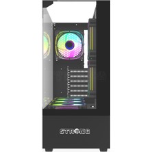 Strong Diamond Siyah 6X120MM Argb Atx Gaming Bilgisayar Kasası Powersız