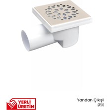 Kare Zemin Süzgeci - Yan Çıkışlı (Ø50) 10x10 cm