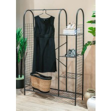 Metal 5 Raflı Ayakkabılık ve Elbise Askılığı, Konfeksiyon Tipi Askı Standı
