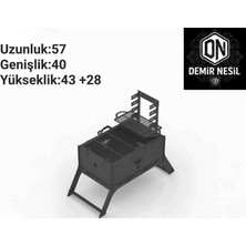 Katlanır Ayaklı Çift Izgaralı 2mm Mangal. Çanta Hediyeli Şiş Hediyeli Pratik Mangal