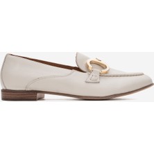 Dericlub Kadın Tokalı Rahat Taban Babet Ayakkabı Gerçek Deri Fr 258254 Bej