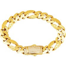 Yaprak Modelli 14 Ayar Altın Gurmet Bileklik