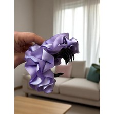 Çiçekli Mandal Toka Kumaş Çiçekli Saç Tokası Mandallı Toka Modern Saç Aksesuarı Ideal Boy 10 cm