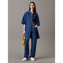 Lınen Boxy Belted Shırt Dress