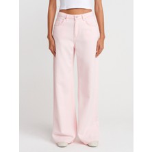71999 Yumuşak Dokulu Denim Pantolon-Pembe