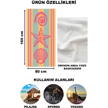 Doruklar Home Collection Deniz Yıldızı Desenli Plaj Deniz Havlusu Peştemal 80 x 160  cm  NRM15