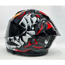 Sw 868 Cannibal Black Grey Red Güneş Vizörlü Siyah Camlı