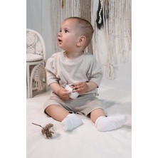 Little Gusto Organik Pamuk Pointel Bebek Bej Şort Takımı
