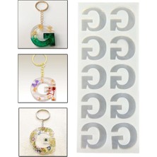 Epoksi Çoklu Silikon Kalıp G Harfi Anahtarlık Reçine Seri Döküm Kalıbı 4 cm 10 Lu