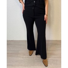 Moda Büyük Beden Ispanyol Paça Pantolon