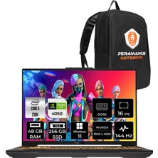 Asus Tuf Gaming F16 Core Ultra 5 210H RTX 4050 Gaming Laptop 48GB RAM 256GB SSD 16" FHD+ 144Hz Win11 Pro + Per4 Çanta FX607VURL145P406