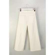 Geniş Paça Denim Taş Işlemeli Yıldız Desenli Rahat Kesim Günlük Kız Çocuk Kot Pantolon