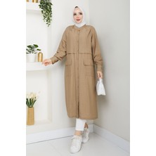 Kadın Cepli Düğme Kapamalı Kap -PMK421