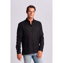 Ruck & Maul Erkek Keten Gömlek 24865-9000 Nero