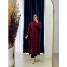 Treva Önü Metal Düğmeli Yanı Yırtmaçlı TUNIK-FA876 Bordo